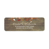 Herfst bladeren en vuurvliegjes rustieke bruiloft etiket (Voorkant)