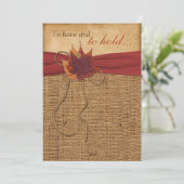 Herfst bladeren, FAUX burlap bruiloft uitnodiging (Staand voorkant)