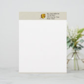 Herfst bladeren geel gepersonaliseerd briefhoofd (Staand voorkant)