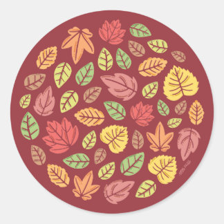 Herfst Bladeren gekleurd Ronde Sticker