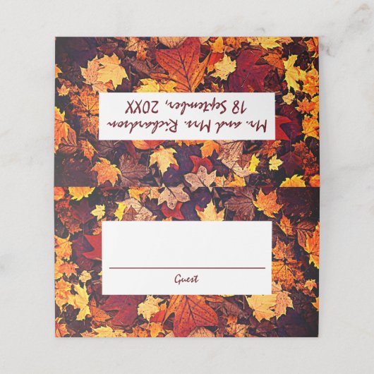 Herfst bladeren herfst bruiloft (Buitenkant ongevouwen)