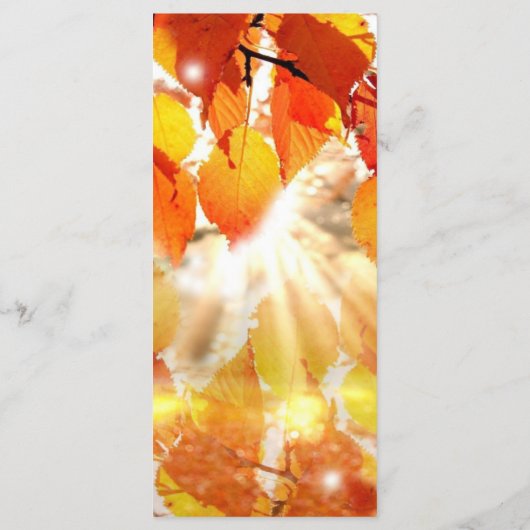 Herfst bladeren herfst bruiloft menu (Achterkant)