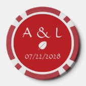Herfst bladeren in Cherry Poker Chips (Achterkant)