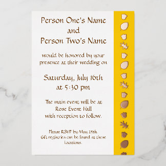 Herfst bladeren in geel Folie uitnodiging