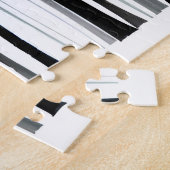 Herfst bladeren in zwart en wit bos voor kinderen legpuzzel (Zijkant)