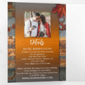 Herfst bladeren industriële bruiloft drieluik uitnodiging (Binnenzijde eerst)