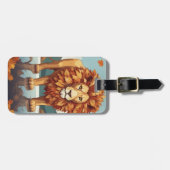 Herfst bladeren mannelijke leeuw bagagelabel (Voorkant horizontaal)