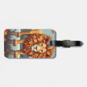 Herfst bladeren mannelijke leeuw bagagelabel (Achterkant horizontaal)