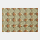 Herfst bladeren met sterren diamanten patroon theedoek (Horizontaal)