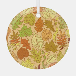 Herfst bladeren: naadloze stof print glas ornament