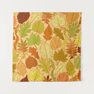 Herfst bladeren: naadloze stof print wandkleed