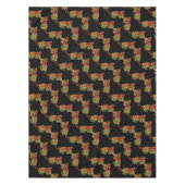 Herfst Bladeren Patroon Zwart Tafelkleed (Voorkant)