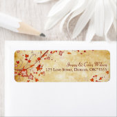 Herfst bladeren perkament bruiloft adres label (Insitu)
