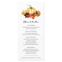 Herfst bladeren Pompoen Thanksgiving Diner Menu