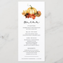 Herfst bladeren Pompoen Thanksgiving Diner Menu