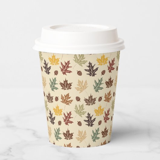 Herfst bladeren Rijke kleuren van crème bruin brui Papieren Bekers (Links)