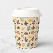 Herfst bladeren Rijke kleuren van crème bruin brui Papieren Bekers (Achterkant)