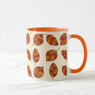 Herfst bladeren rood blad patroon op elke kleur mok