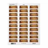 Herfst bladeren & String lichten op rustiek hout Etiket (Full Sheet)