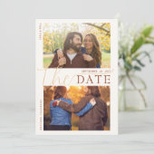 Herfst bladeren terracotta moderne herfst bruiloft save the date (Staand voorkant)