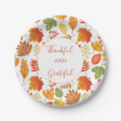 Herfst Bladeren Thanksgiving Dag Papieren Bordje (Voorkant)