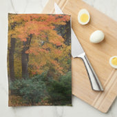 Herfst bladeren tulp populier bomen theedoek (Quarter Fold)