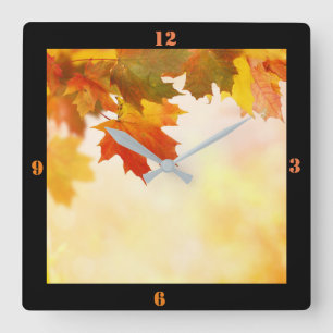 Herfst-bladeren Vierkante Klok