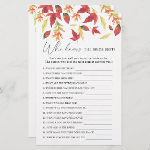 Herfst bladeren - Wie weet de bruid beste spel