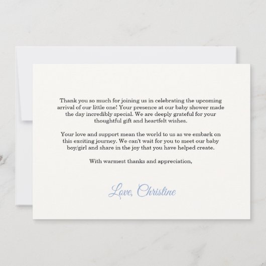 Herfst blauw pompoen jongen Baby shower dank u kaa Aankondiging (Achterkant)