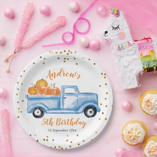 herfst blauw pompoenpapier bord (Feest)