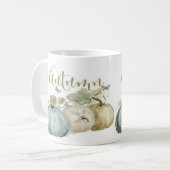 Herfst Blauwe Pompoen Koffie Mok (Voorkant links)