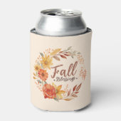 Herfst Blessings - Herfstbladeren en bloemenkrans Blikjeskoeler (Blikje Voorkant)