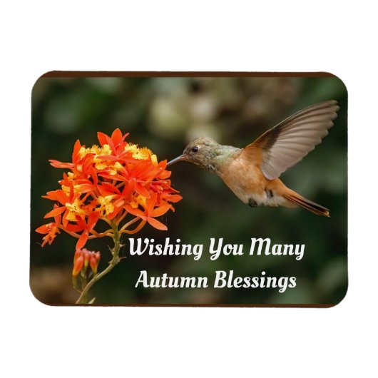 Herfst Blessings Hummingbird Flexible Magnet Magneet (Horizontaal)