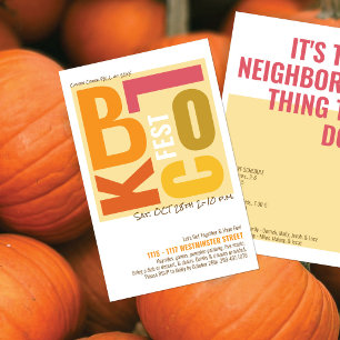 Herfst Block Fest Retro Type Wijk Event Flyer