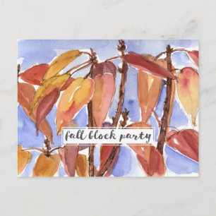 Herfst Block Party Buurtbijeenkomst Uitnodiging Briefkaart