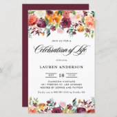 Herfst Bloeit Garland Viering van het Leven Uitnod (Voorkant / Achterkant)