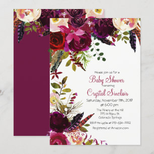 Herfst Bloem Baby Shower Uitnodiging