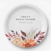 Herfst Bloem Boho Bruidsfeest Papieren Bordje (Voorkant)