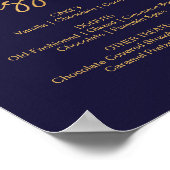 Herfst Bloem Bruiloft Dessert Menu Bord Poster (Hoek)