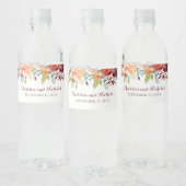 Herfst Bloem Bruiloft Water Flessenetiketten, Sina Waterfles Etiket (Flessen)