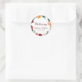 Herfst Bloem Bruiloft Welkom Stickers Sinaasappel  (Tas)