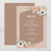 Herfst Bloem Bruiloftsmenu Menu (Voorkant / Achterkant)