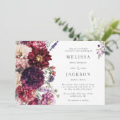 Herfst Bloem Dahlia Huwelijksuitnodiging Kaart (Staand voorkant)