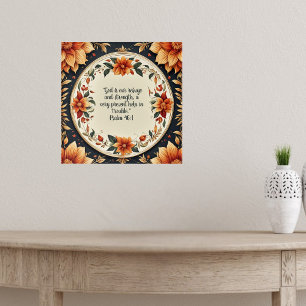 Herfst Bloem Frame Bijbel Verzen Poster