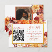 Herfst Bloem QR Code RSVP Trouw Bijlage (Voorkant / Achterkant)