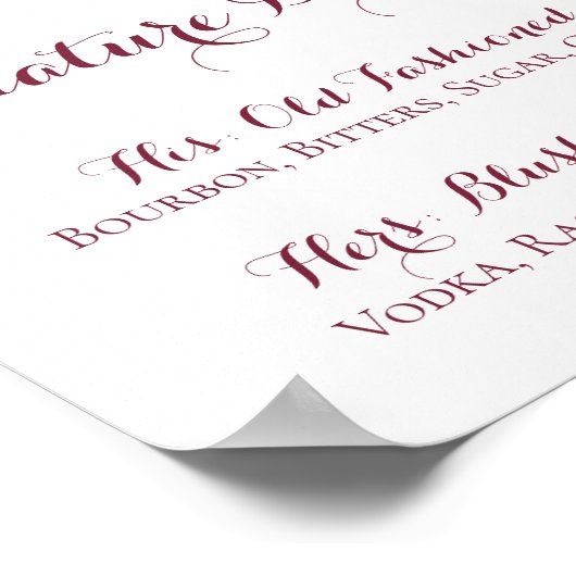 Herfst Bloem Signature Dranken Bord, Oranje Roze Poster (Hoek)