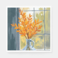 Herfst Bloem Vaas Aquarel