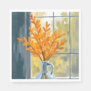 Herfst Bloem Vaas Aquarel Servet