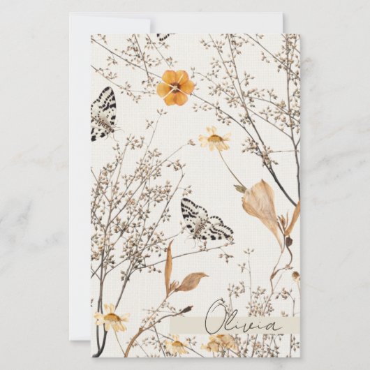 Herfst Bloem Vlinder Papierblad (Voorkant)