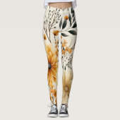 Herfst bloemblaadjes leggings (Voorkant)